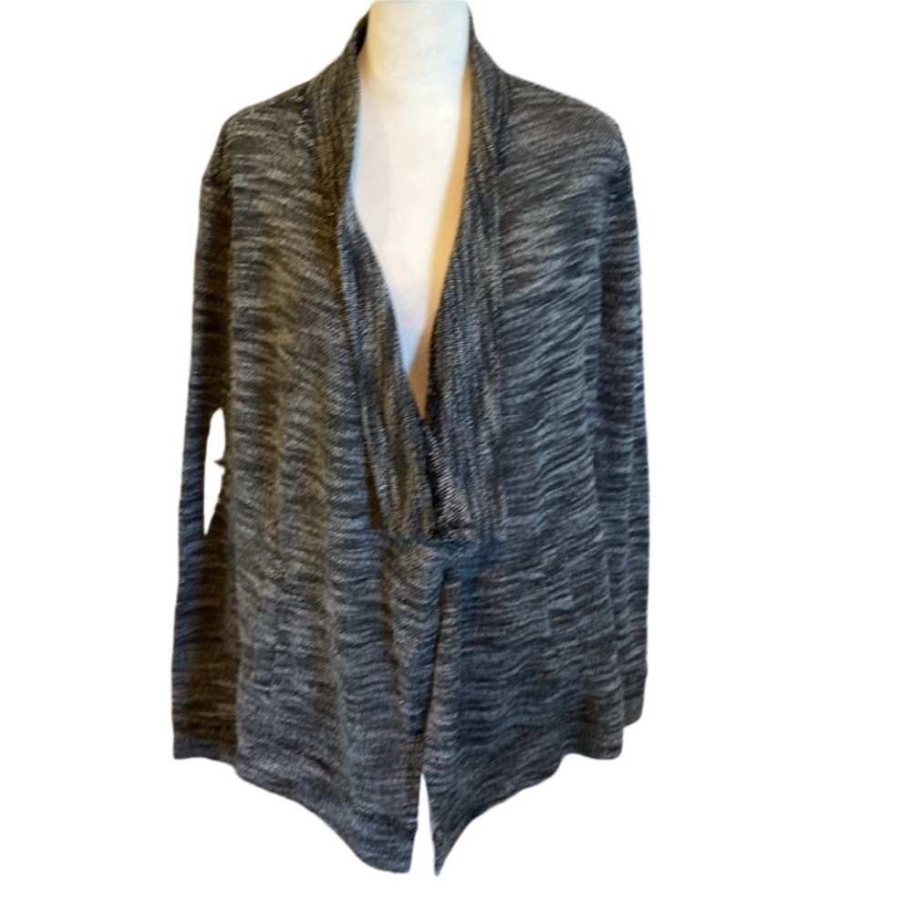 Knox Rose open front cardigan. Size XXL. Black and white. Pockets.